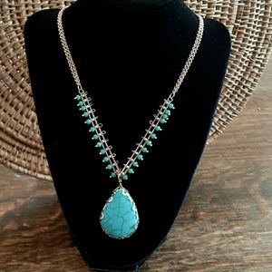 Lg Genuine Turquoise stone Necklace